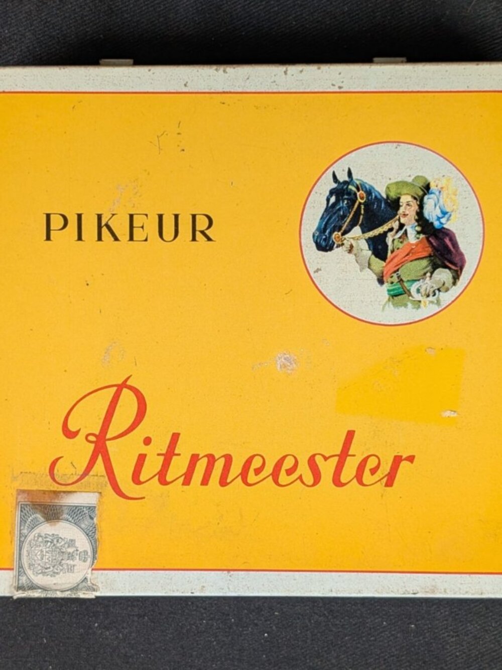 Vintage 1960 Ritmeester Pikeur 20 Cigar Case Holland Tobacco Metal Tin (EMPTY)